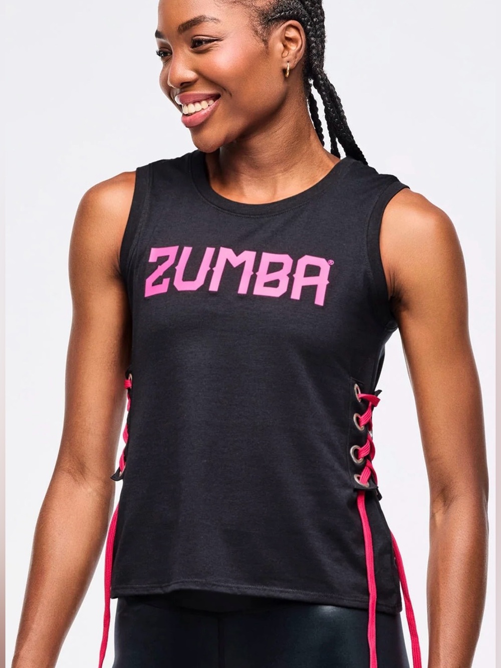 ZUMBA LIBRE TANK WITH LACE UP DETAIL